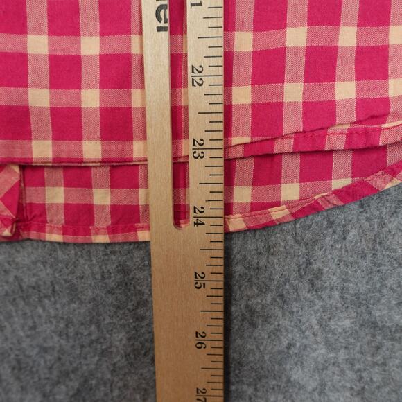 Anthropologie Top Womens 2 Button Front Plaid Checked Western Holding Horses - Picture 9 of 10